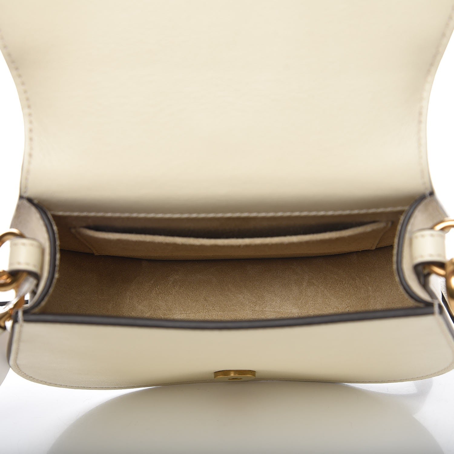 Chloe Calfskin Suede Small Nile Bracelet Bag Off White 5 of 6