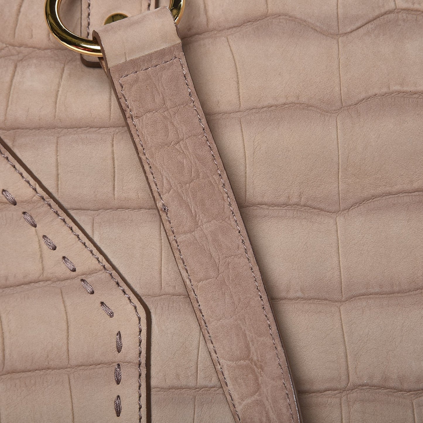 Nubuck Croc Embossed Oversized Muse Beige