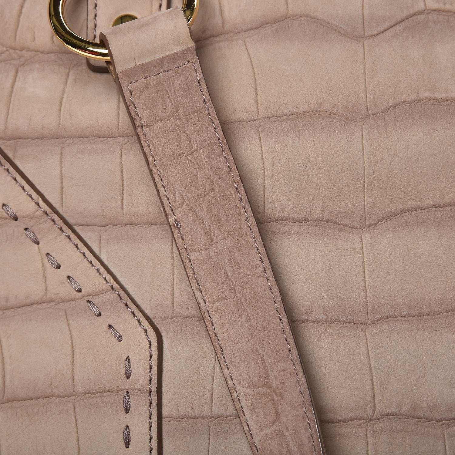 Saint Laurent Nubuck Croc Embossed Oversized Muse Beige 11 of 12