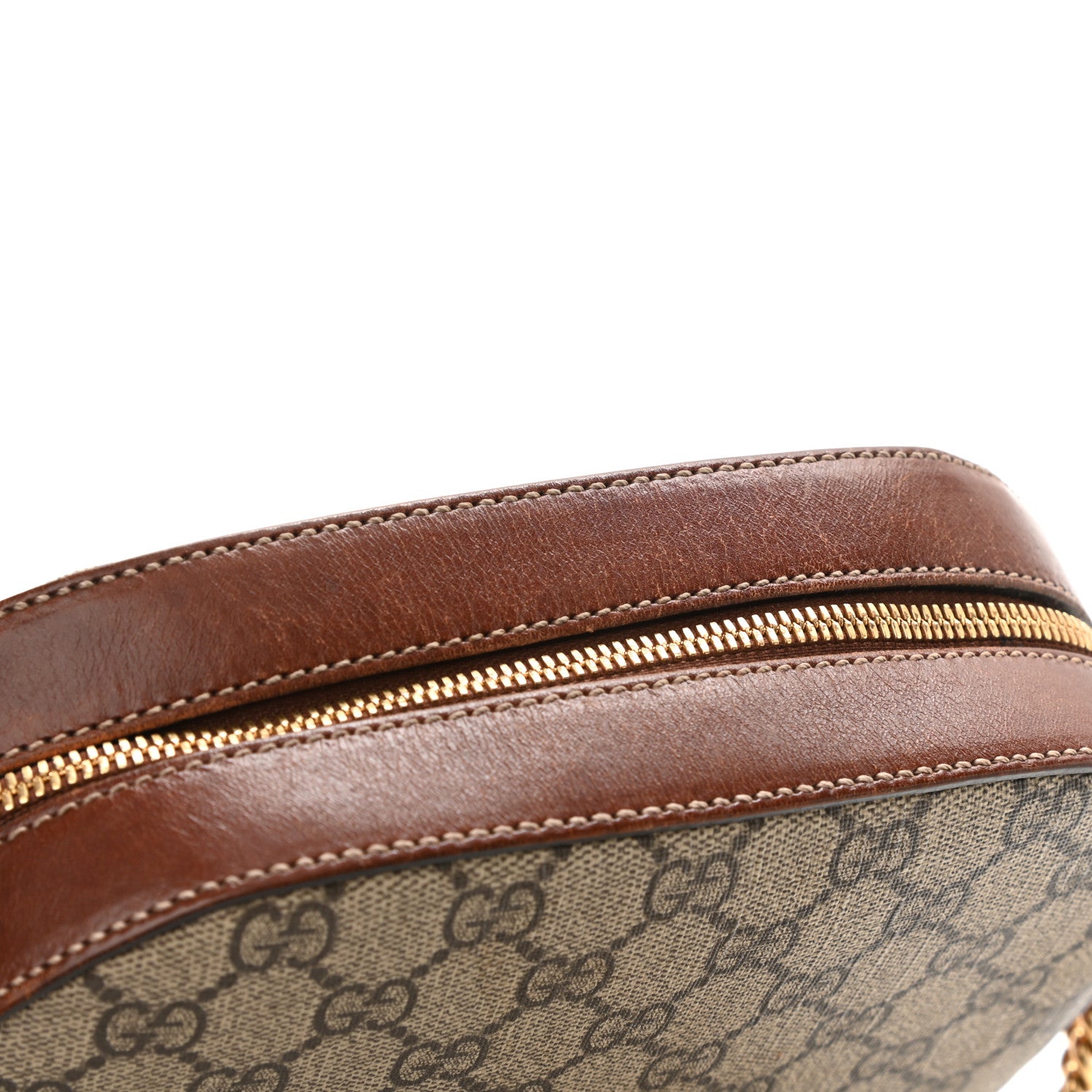 Gucci GG Supreme Monogram Cuoio Toscano Mini Chain Shoulder Bag Beige Ebony Cuir 12 of 14