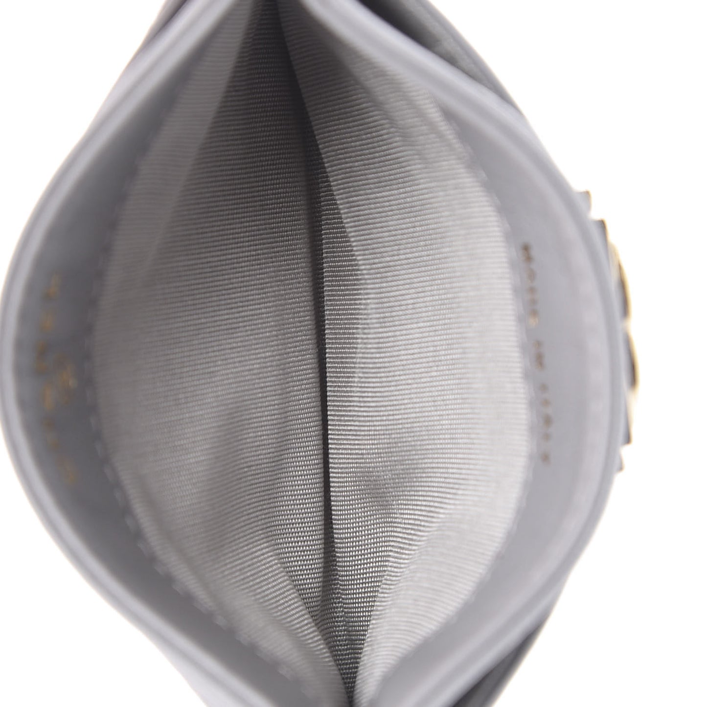 Lambskin Quilted Boy Card Holder Grey