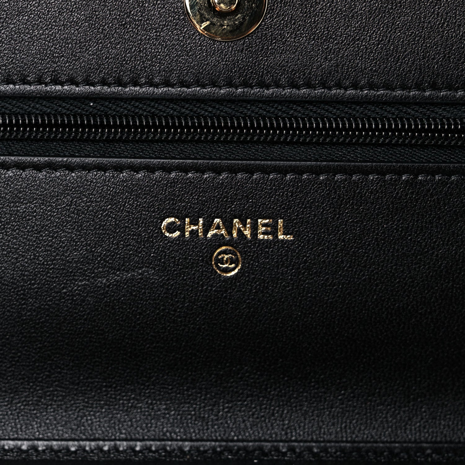 Chanel Lambskin Quilted Wallet On Chain WOC Black 6 of 14
