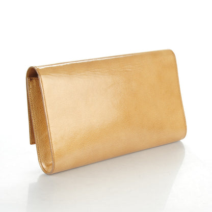Saint Laurent Patent Calfskin Large Belle De Jour Clutch Beige 3 of 7