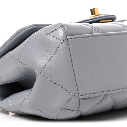 Chanel Lambskin Quilted Mini Flap Light Grey 9 of 10