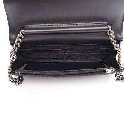 Chanel Caviar Chevron Quilted Boy Wallet On Chain WOC Black 4 of 11