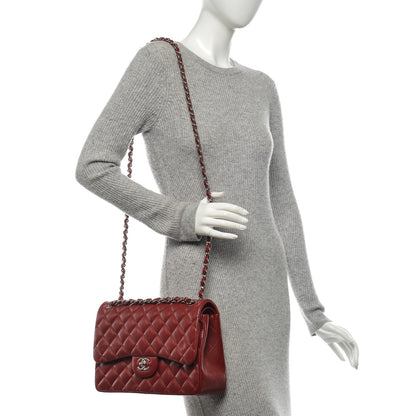 Chanel Caviar Quilted Jumbo Double Flap Red 2 of 7