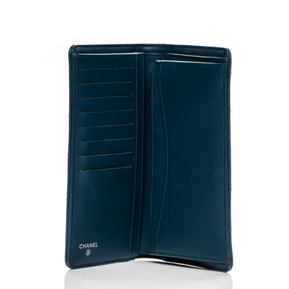 Chanel Caviar Quilted Yen Wallet Navy Blue 5 of 8