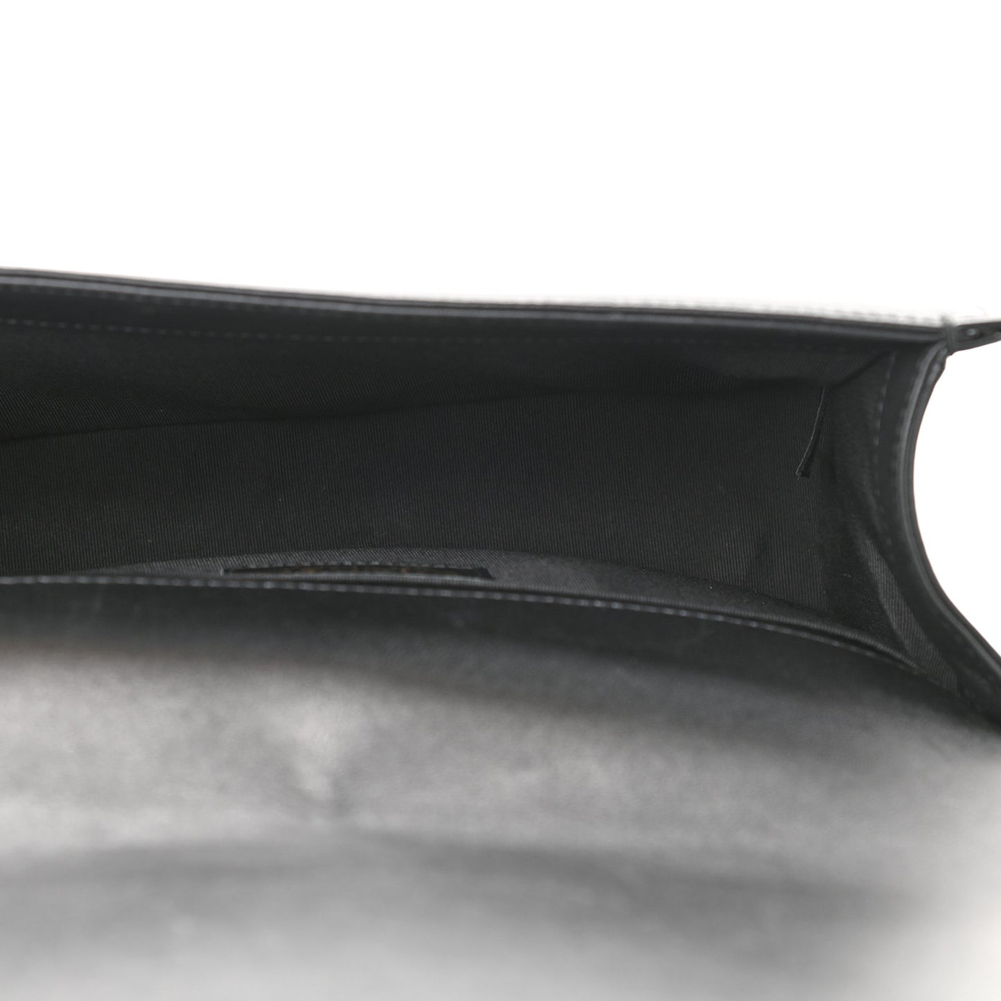 Lambskin Cotton Woven Medium Boy Flap Black