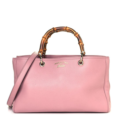 Gucci Pebbled Calfskin Medium Bamboo Shopper Tote Pink 1 of 13