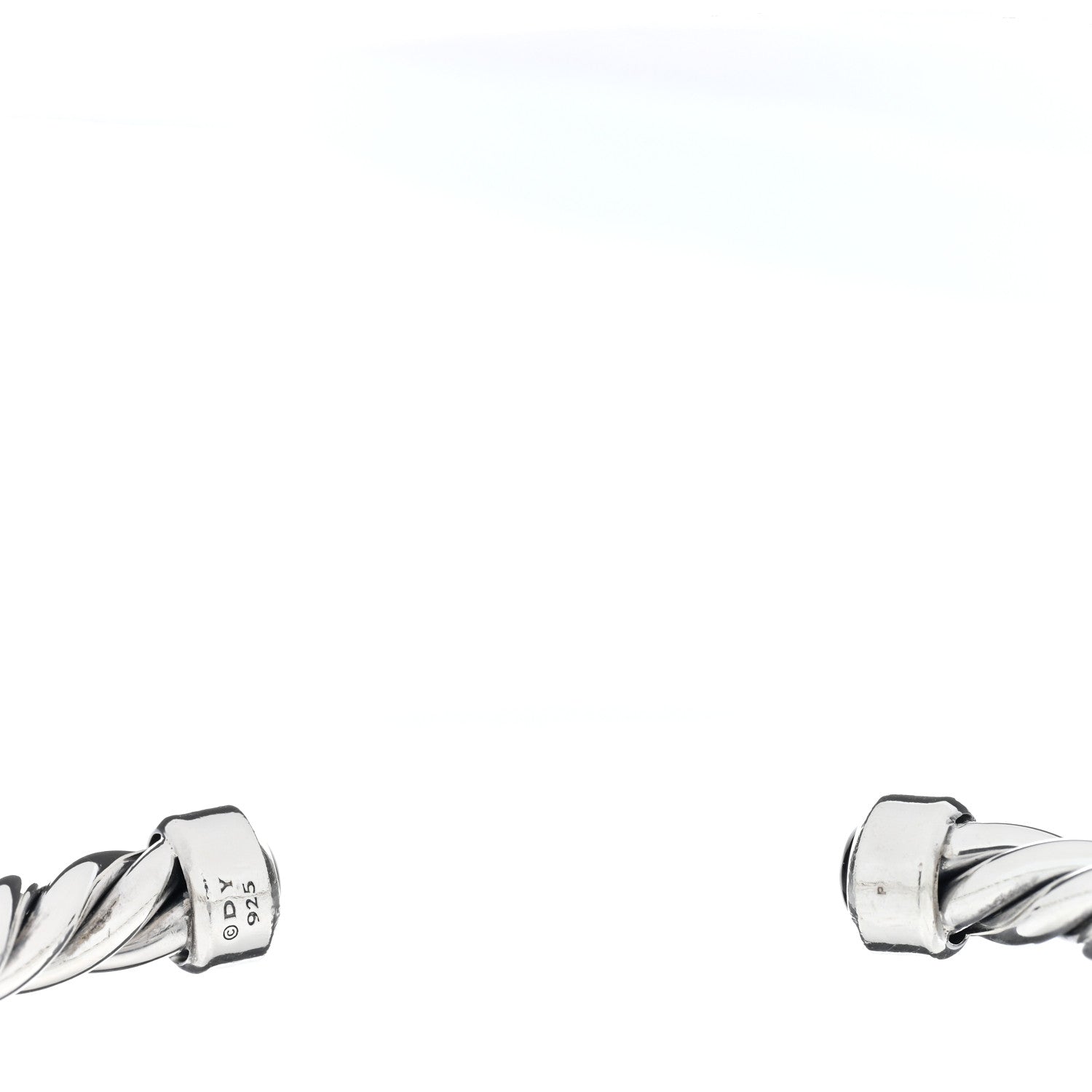 David Yurman DAVID YURMAN Sterling Silver Onyx 6mm Cable Classic Cuff Bracelet 3 of 3