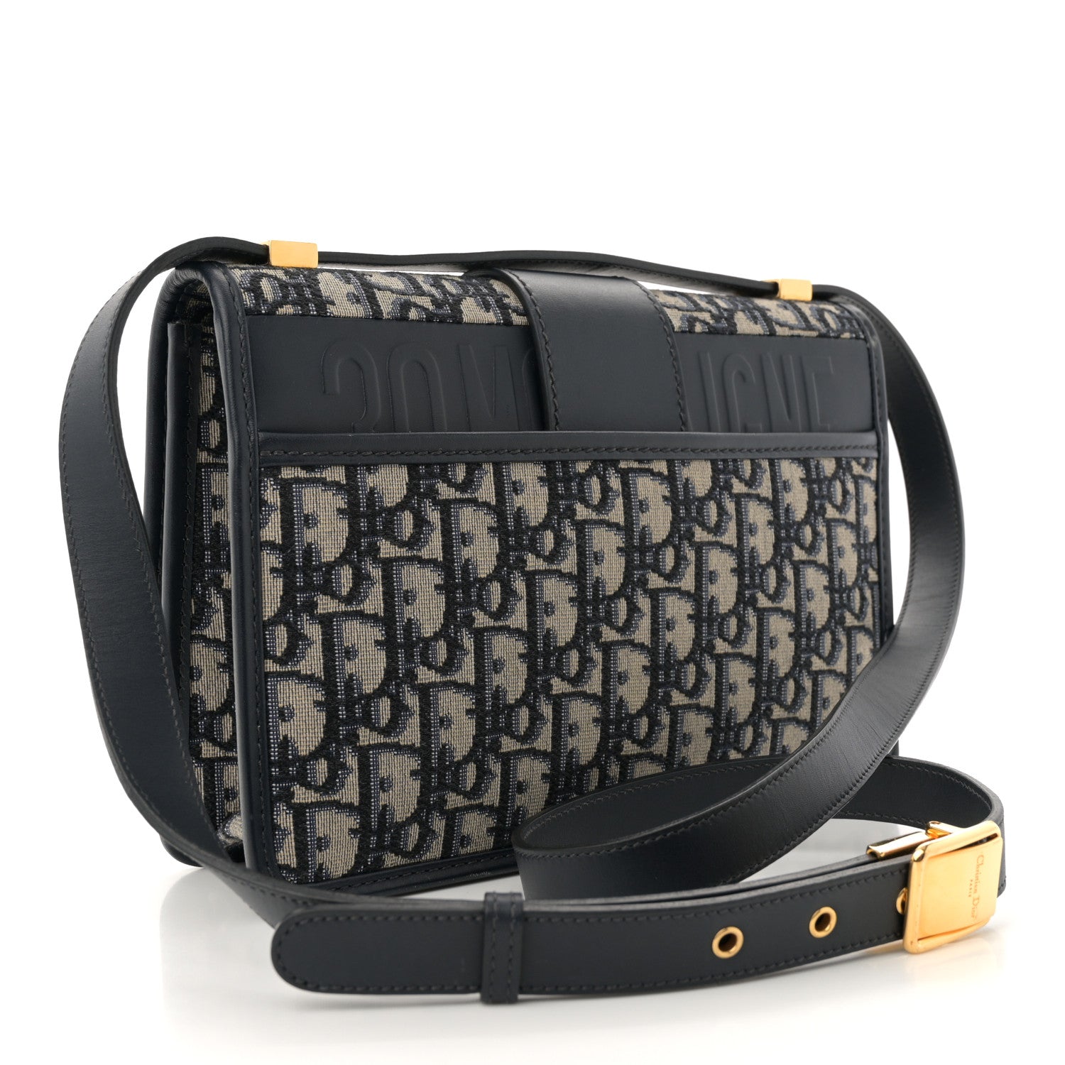 Christian Dior Oblique 30 Montaigne Flap Bag Blue 3 of 12