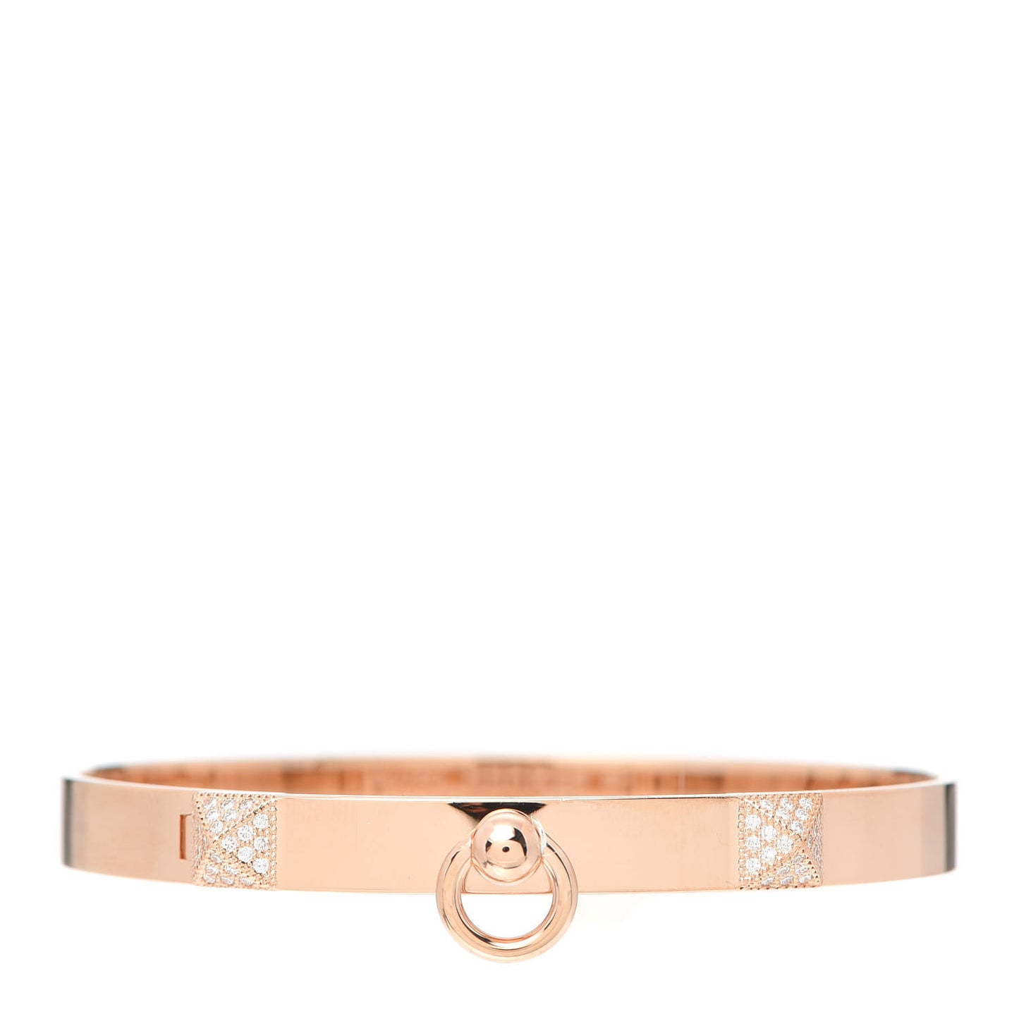 18K Rose Gold Diamond PM Collier De Chien Bracelet SH