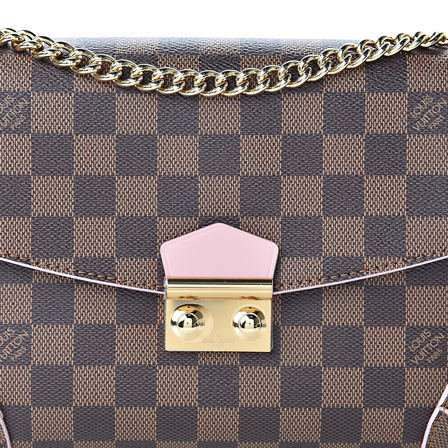 Louis Vuitton Damier Ebene Caissa Clutch Rose Ballerine 8 of 12