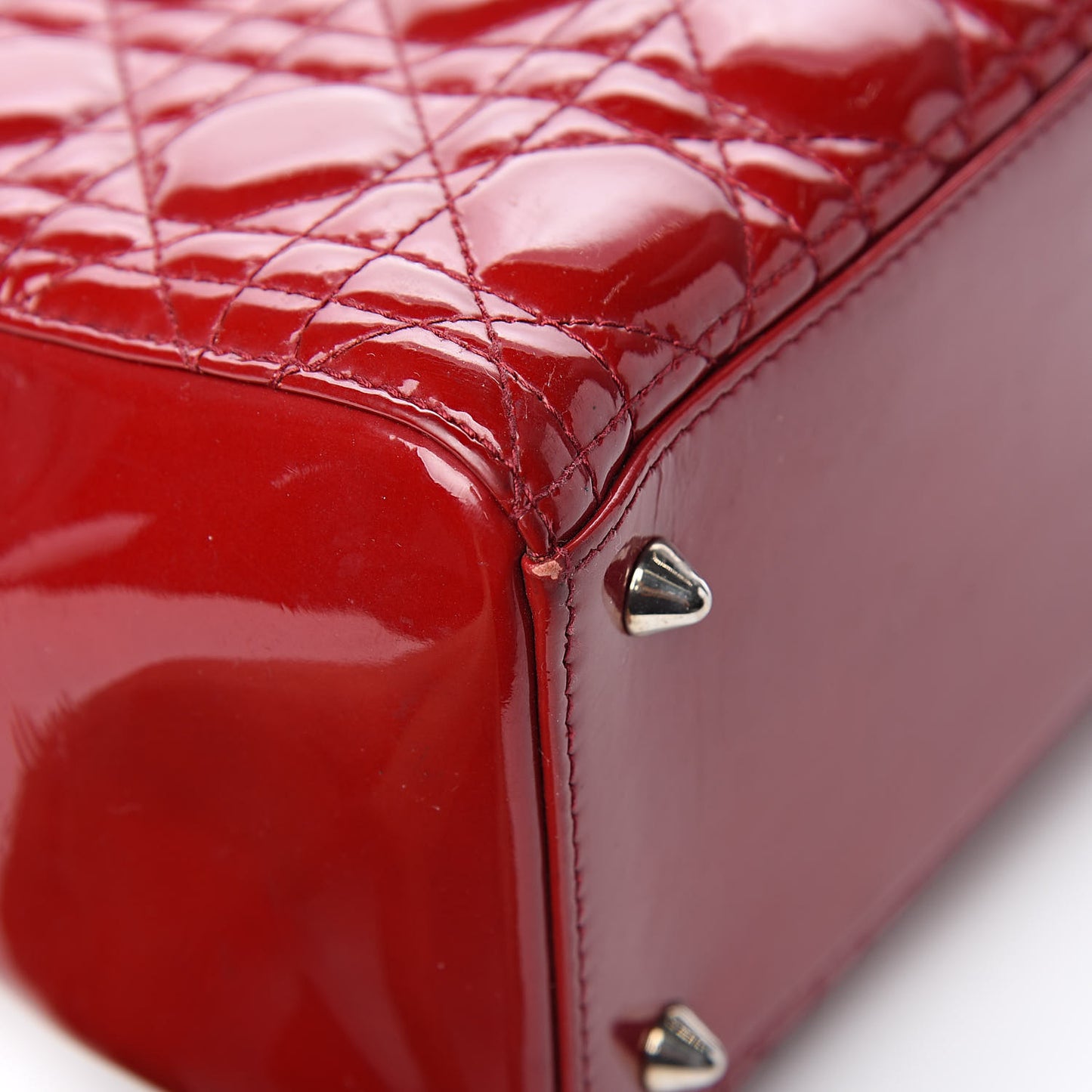 Patent Cannage Medium Lady Dior Red