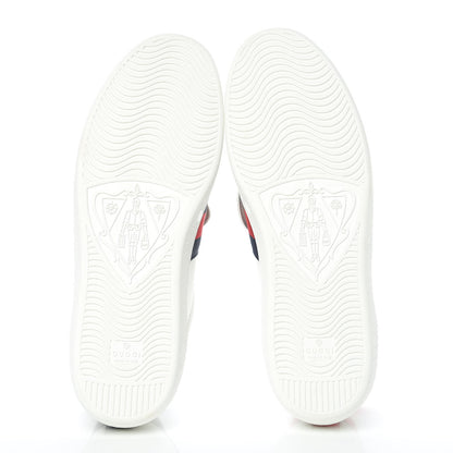 Gucci Calfskin Ayers Web Blind for Love Embroidered Mens Ace Sneakers 11.5 White 5 of 11