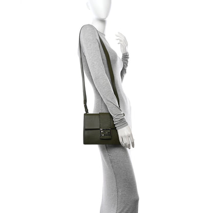 Fendi Cuoio Romano Selleria Medium Flat Baguette Oliva 2 of 12