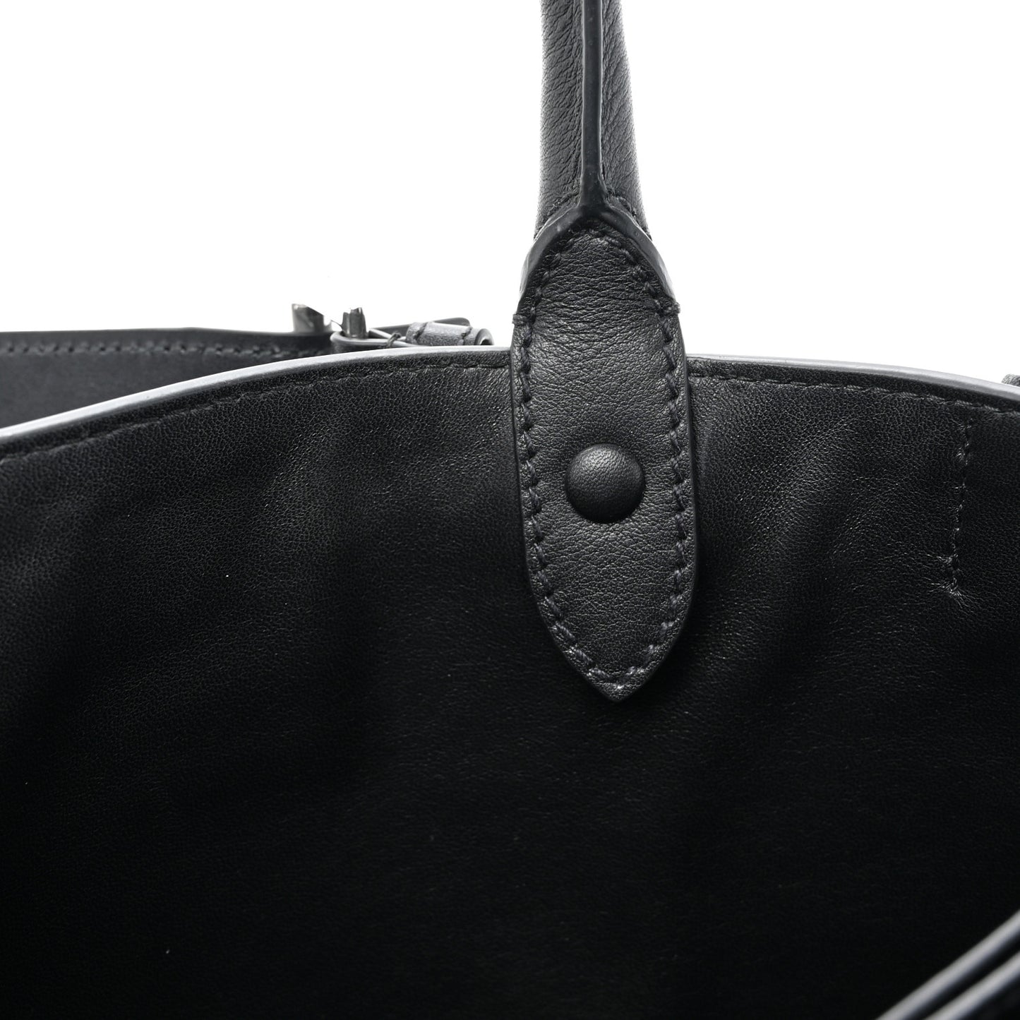 Soft Grained Calfskin Vitello Daino Small Buckle Bag Black