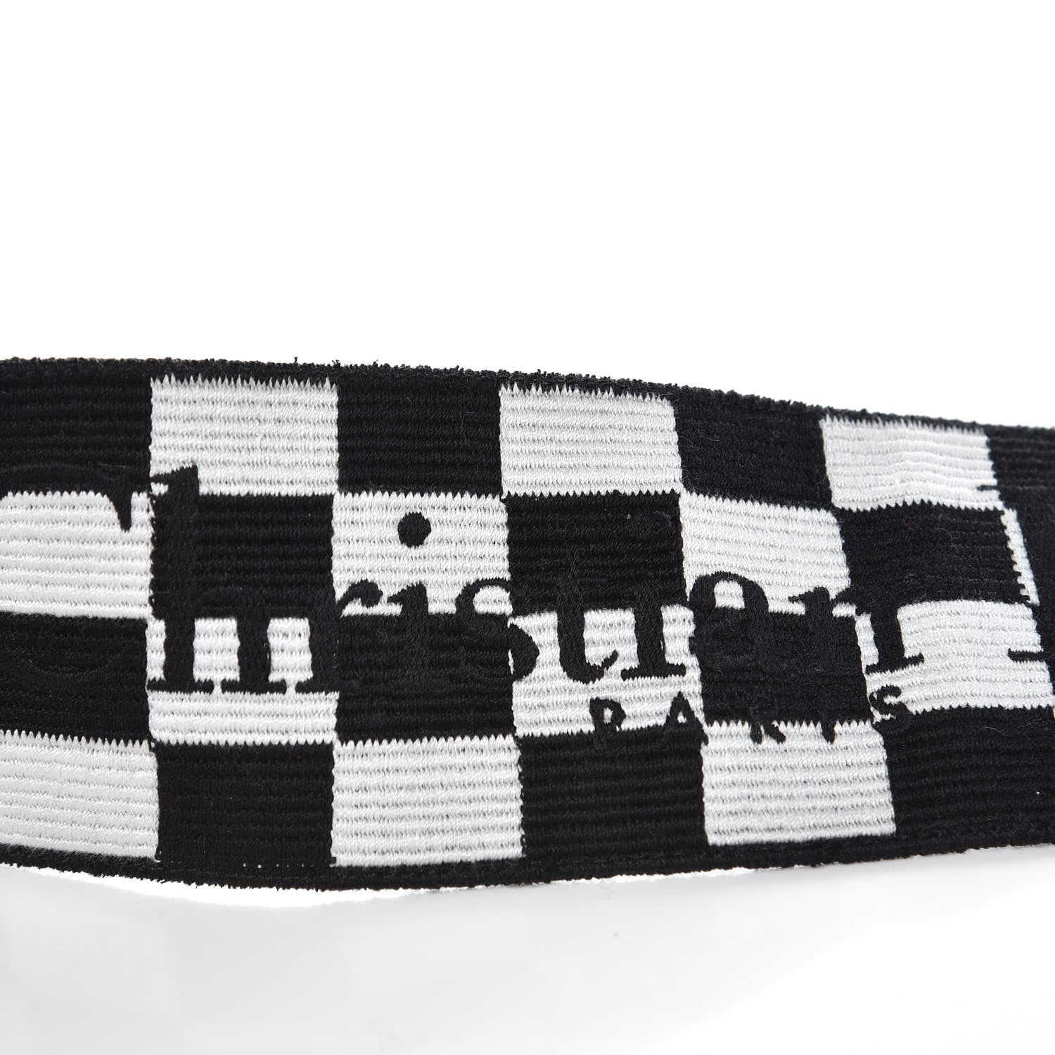 Christian Dior Canvas Embroidered Shoulder Strap Black White 4 of 5