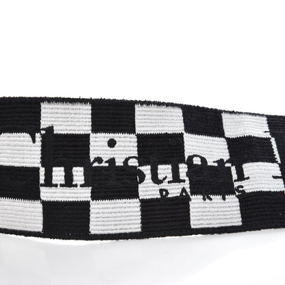 Christian Dior Canvas Embroidered Shoulder Strap Black White 4 of 5