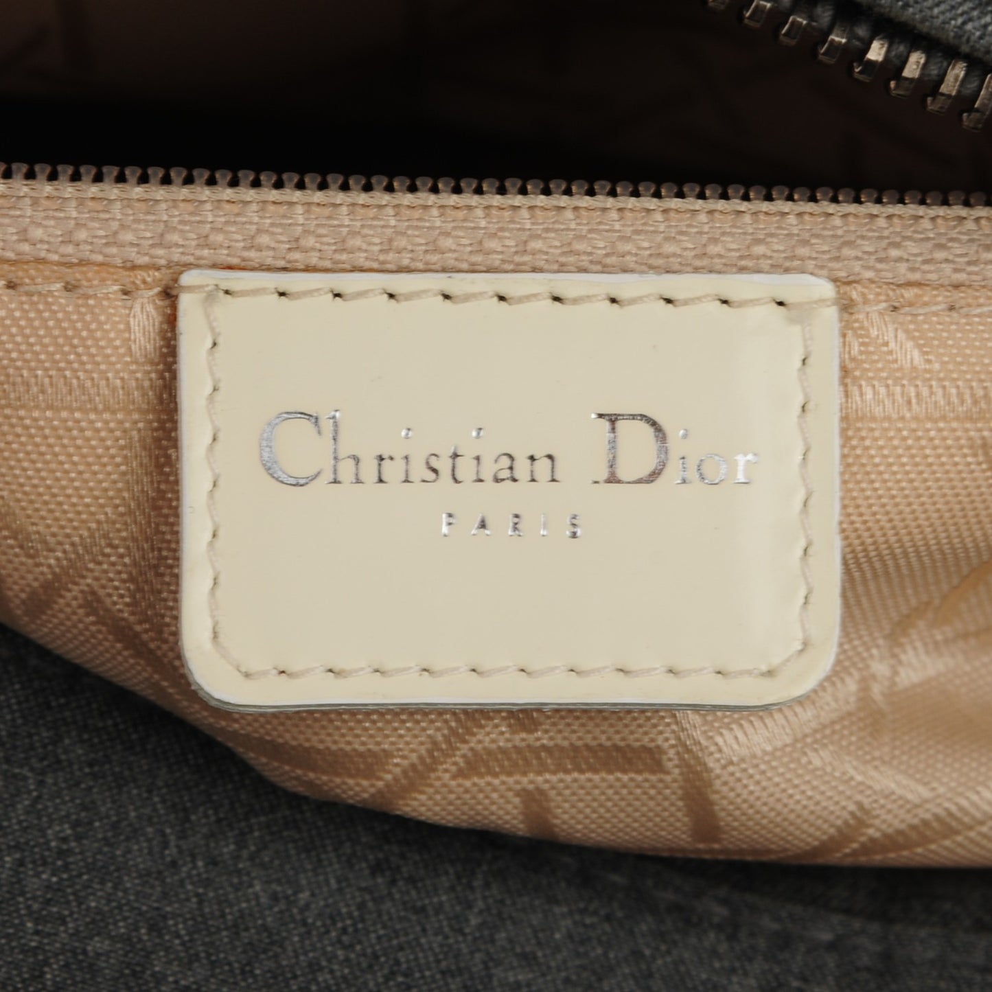 Silk Striped Medium Lady Dior Grey