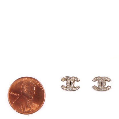Chanel Crystal Timeless CC Earrings Silver 2 of 4