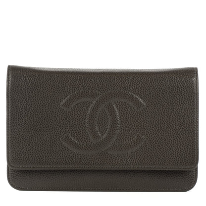 Chanel Caviar Timeless CC Wallet on Chain WOC Grey 1 of 8