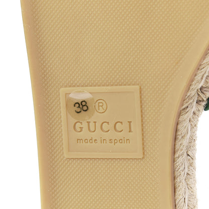 Gucci Nappa Matelasse GG Marmont Espadrille Slide Sandals 38 New Shamarock 8 of 9