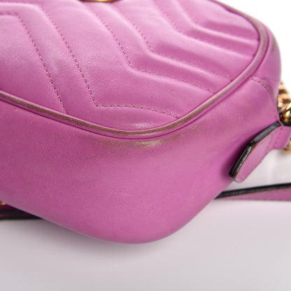 Gucci Calfskin Matelasse Mini GG Marmont Chain Shoulder Bag Candy Mousse 19 of 21