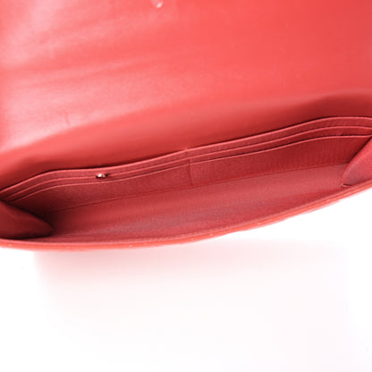 Chanel Patent Quilted Large Flap Wallet Coral 4 of 11