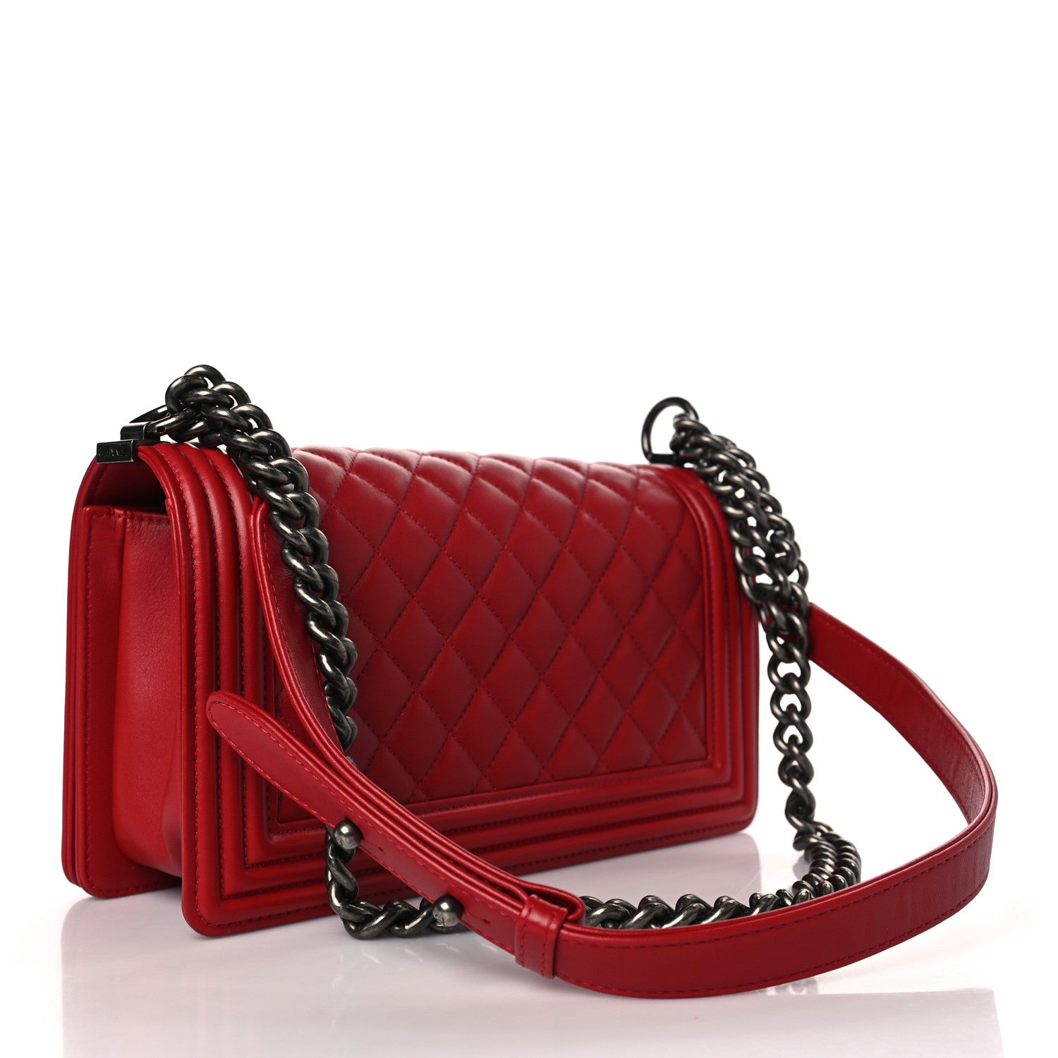 Chanel Calfskin Quilted Medium Boy Flap Red 3 of 9