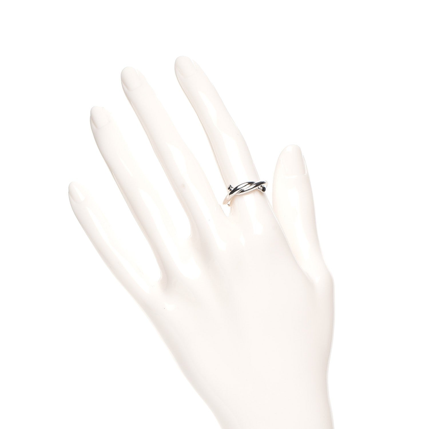 Cartier 18K White Gold Entrelaces Ring 50 5.75 2 of 6