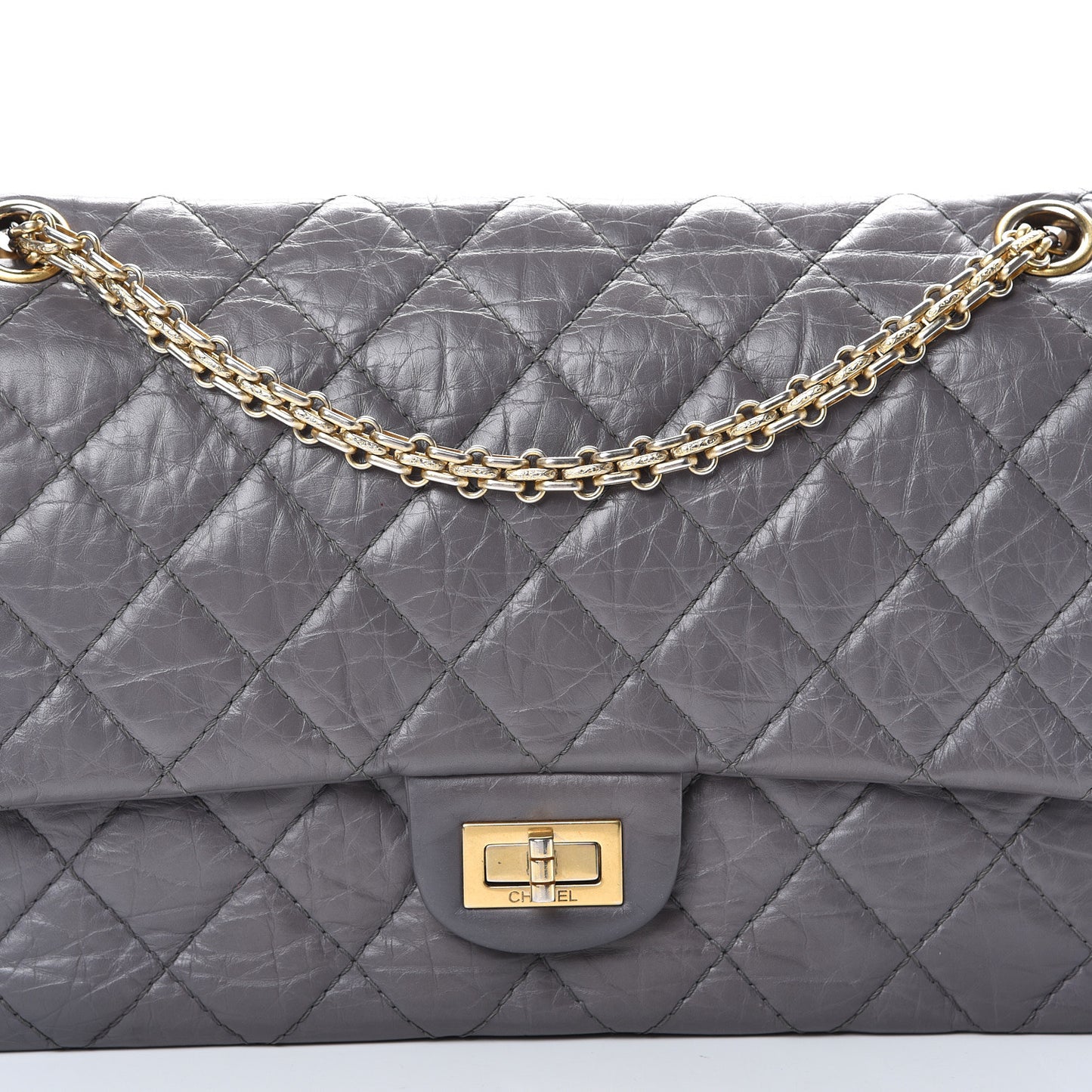 Aged Calfskin Quilted 2.55 Reissue 226 Flap Grey
