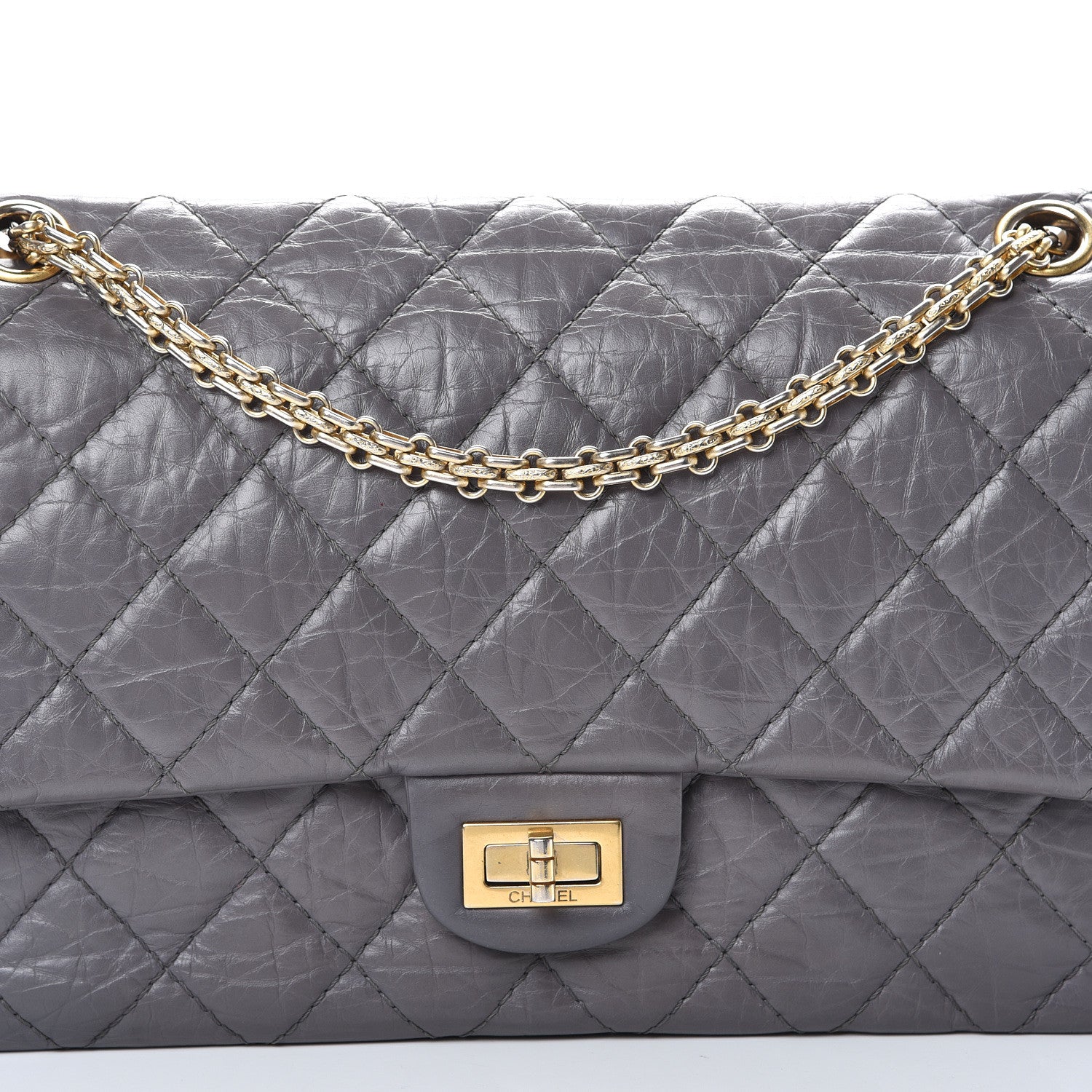 Chanel Aged Calfskin Quilted 2.55 Reissue 226 Flap Grey 10 of 13