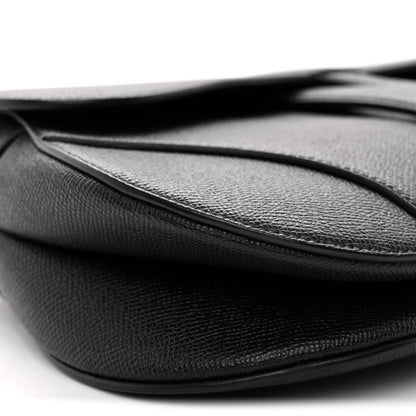 Christian Dior Grained Calfskin Saddle Bag With Strap Black 9 of 12