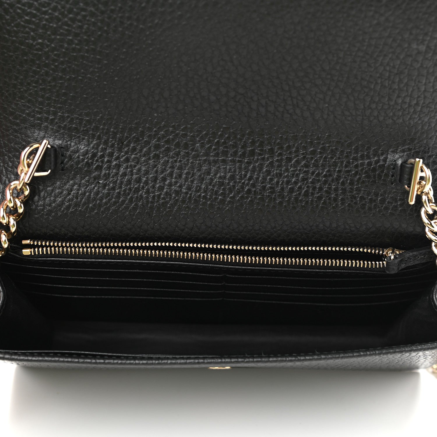 Gucci Dollar Calfskin Interlocking G Chain Wallet Black 5 of 9