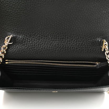 Gucci Dollar Calfskin Interlocking G Chain Wallet Black 5 of 9