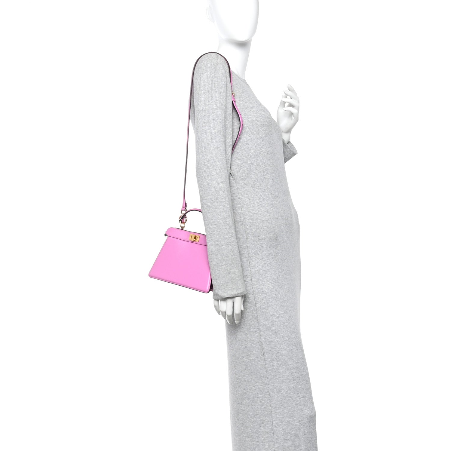 Fendi Shiny Nappa Petite Peekaboo I SEE U Satchel Rosa 2 of 11