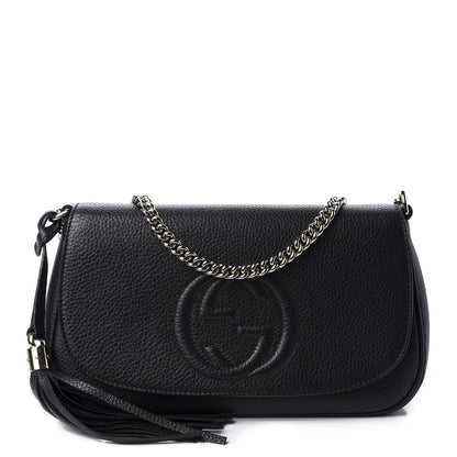 Gucci Pebbled Calfskin Medium Soho Flap Crossbody Black 1 of 11