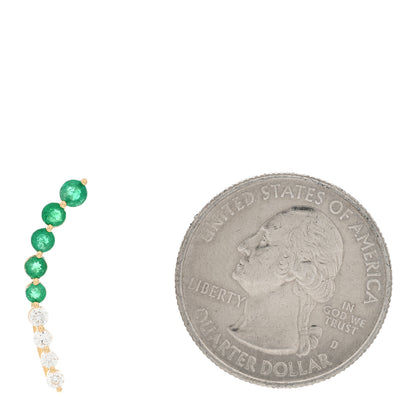 Anita Ko 18K Yellow Gold Diamond Emerald Floating Earring 2 of 5