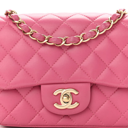 Chanel Lambskin Quilted Mini Square Flap Pink 8 of 12