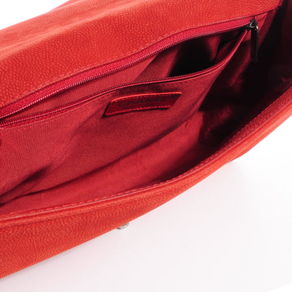Chanel Matte Caviar Quilted Large Boy Flap Red 6 of 8