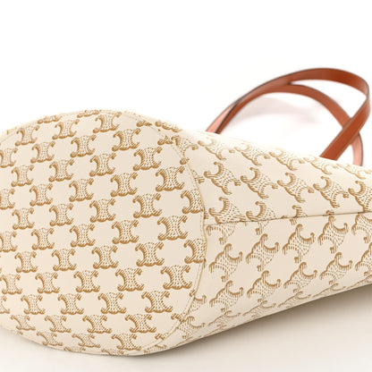 Celine Calfskin Canvas Triomphe Large Couffin White 9 of 9