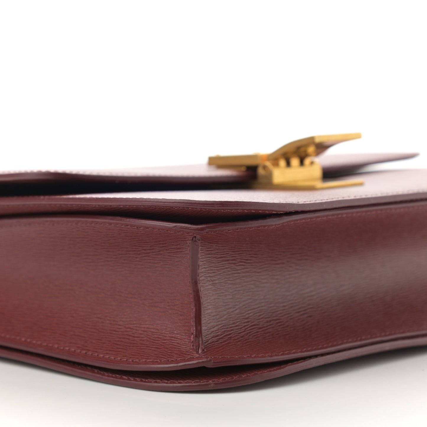 Liege Calfskin Medium Classic Box Flap Bag Burgundy