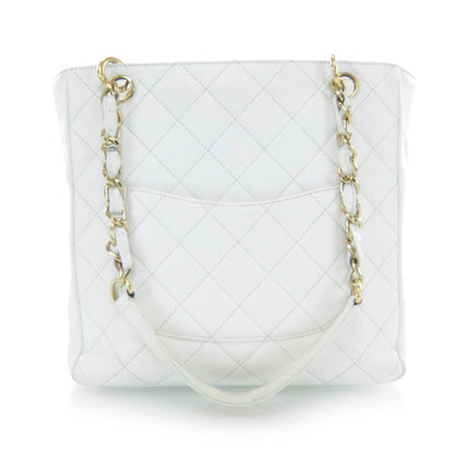 Chanel Caviar Petit Shopping Tote PST White 3 of 9