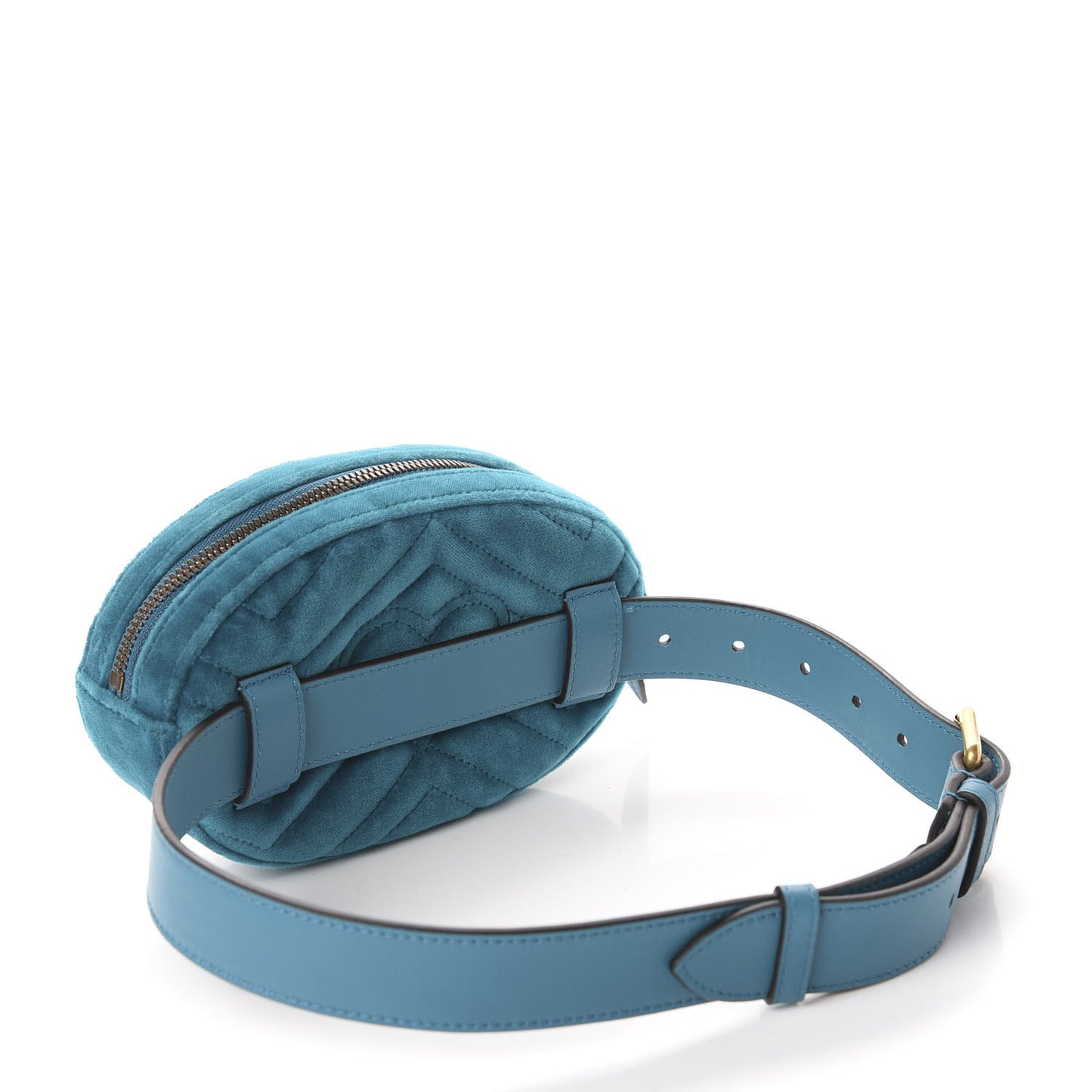 Velvet Matelasse GG Marmont Belt Bag 65 26 Pavone Cyan