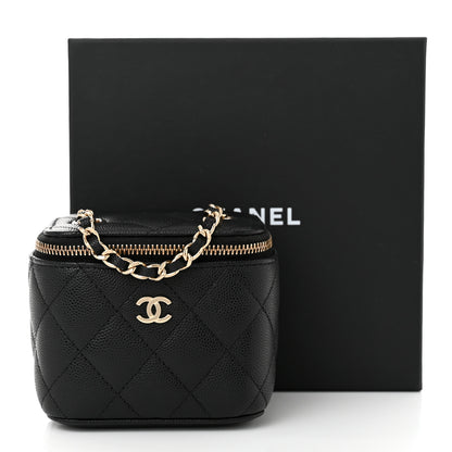 Chanel Caviar Quilted Mini Vanity Case With Chain Black 11 of 11