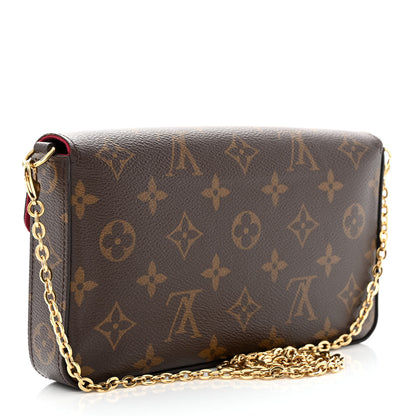 Louis Vuitton Monogram Pochette Felicie Chain Wallet Fuchsia 6 of 29