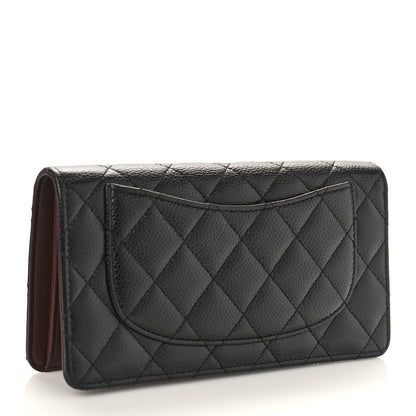 Chanel Caviar Quilted Yen Wallet Black 3 of 9