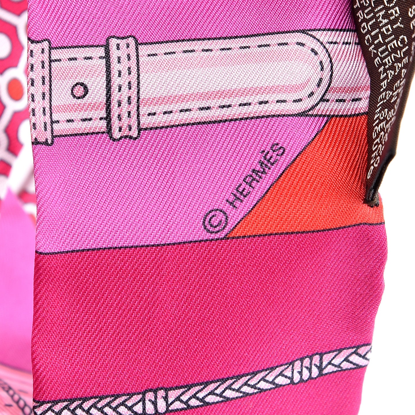 Silk Clic Clac Modern Cannage Twilly Fuchsia Rouge Rose