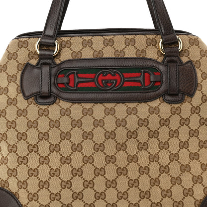 Gucci Monogram Web Medium Dressage Tote Brown 8 of 12